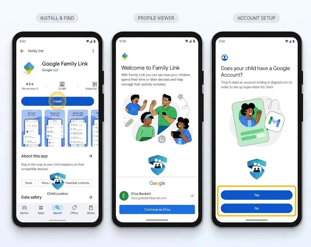 Google Family Link setup